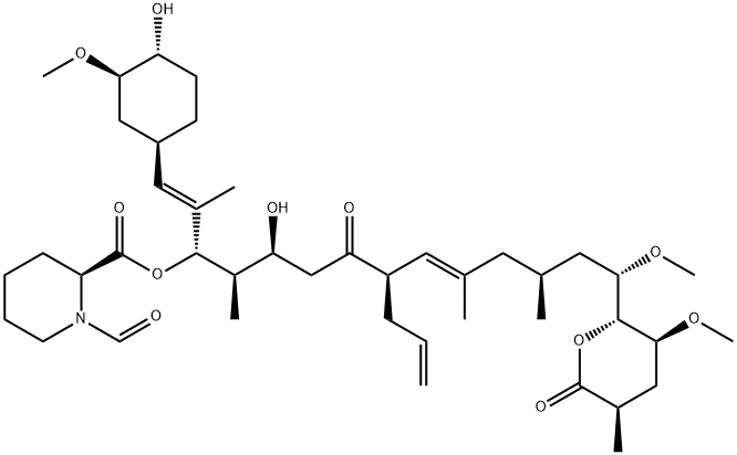 2-Piperidinecarboxylic acid, 1-formyl-, (1S,2R,3S,6R,7E,10S,12S)-3-hydroxy-1-[(1E)-2-[(1R,3R,4R)-4-hydroxy-3-methoxycyclohexyl]-1-methylethenyl]-12-methoxy-2,8,10-trimethyl-5-oxo-6-(2-propen-1-yl)-12-[(2R,3S,5R)-tetrahydro-3-methoxy-5-methyl-6-oxo-2H-pyra