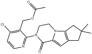 (4-chloro-2-{4,4-dimethyl-9-oxo-1,10-diazatricyclo[6.4.0.02,]dodeca-2(6),7-dien-10-yl}pyridin-3-yl)methyl acetate Struktur