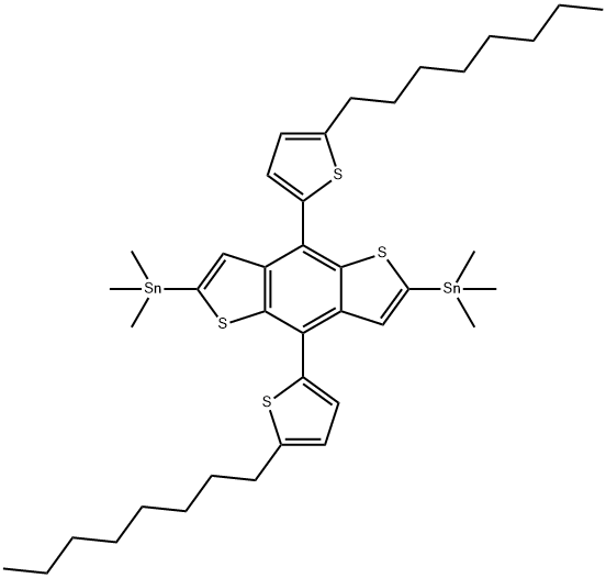 (4,8-bis(5-octylthiophen-2-yl)benzo[1,2-b:4,5-b']dithiophene-2,6-diyl)bis(trimethylstannane) Structure
