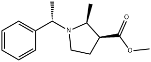 (2S,3S)-<1-(1(S)-phenylethyl)-2-methylpyrrolidin-3-yl>carboxylic acid methyl ester Struktur