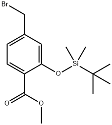 Benzoic acid, 4-(bromomethyl)-2-[[(1,1-dimethylethyl)dimethylsilyl]oxy]-, methyl ester Structure