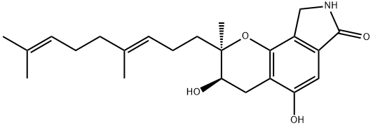 144385-02-4 Pyrano[2,3-e]isoindol-7(2H)-one, 2-[(3E)-4,8-dimethyl-3,7-nonadien-1-yl]-3,4,8,9-tetrahydro-3,5-dihydroxy-2-methyl-, (2R,3R)-