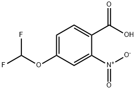 Benzoic acid, 4-(difluoromethoxy)-2-nitro- 化学構造式