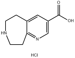 6,7,8,9-四氢-5H-吡啶并[2,3-D]氮杂卓-3-羧酸盐酸,1445951-25-6,结构式