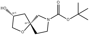3-ヒドロキシ-1-オキサ-7-アザスピロ[4.4]ノナン-7-カルボン酸ラセミ体-(3S,5S)-TERT-ブチル 化学構造式