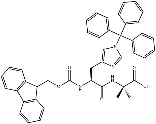Alanine, N-[(9H-fluoren-9-ylmethoxy)carbonyl]-1-(triphenylmethyl)-L-histidyl-2-methyl- 化学構造式