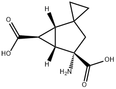 Spiro[bicyclo[3.1.0]hexane-2,1'-cyclopropane]-4,6-dicarboxylic acid, 4-amino-, (1R,4S,5S,6S)- Structure