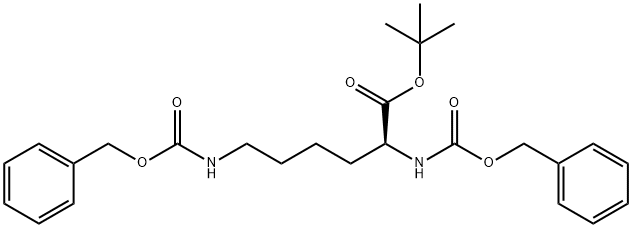 L-Lysine, N2,N6-bis[(phenylmethoxy)carbonyl]-, 1,1-dimethylethyl ester 化学構造式