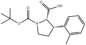 1,2-Pyrrolidinedicarboxylic acid, 3-(2-methylphenyl)-, 1-(1,1-dimethylethyl) ester, (2S,3S)-,1449586-69-9,结构式