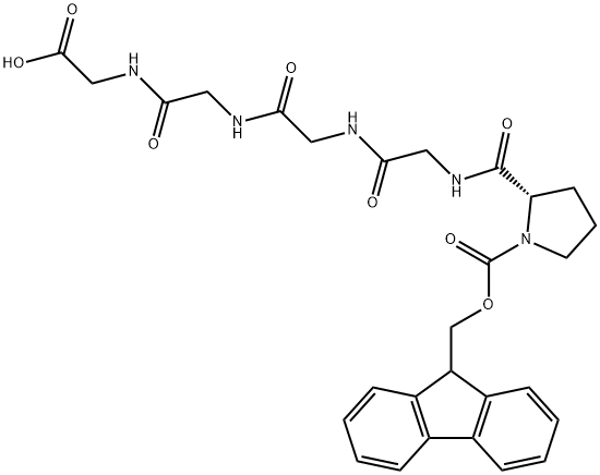 Glycine, 1-[(9H-fluoren-9-ylmethoxy)carbonyl]-L-prolylglycylglycylglycyl- 结构式