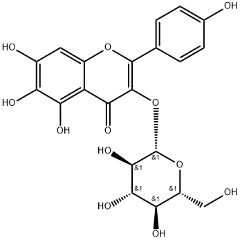 6-ヒドロキシケンペロール3-グルコシド 化学構造式