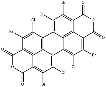 Perylo[3,4-cd:9,10-c'd']dipyran-1,3,8,10-tetrone, 4,7,11,14-tetrabromo-5,6,12,13-tetrachloro-,1452808-27-3,结构式