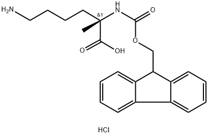L-Lysine, N2-[(9H-fluoren-9-ylmethoxy)carbonyl]-2-methyl-, hydrochloride (1:1) 化学構造式