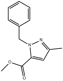 1H-Pyrazole-5-carboxylic acid, 3-methyl-1-(phenylmethyl)-, methyl ester Structure