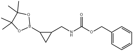 Carbamic acid, N-[[2-(4,4,5,5-tetramethyl-1,3,2-dioxaborolan-2-yl)cyclopropyl]methyl]-, phenylmethyl ester 结构式