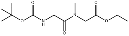 Glycine, N-[(1,1-dimethylethoxy)carbonyl]glycyl-N-methyl-, ethyl ester 化学構造式