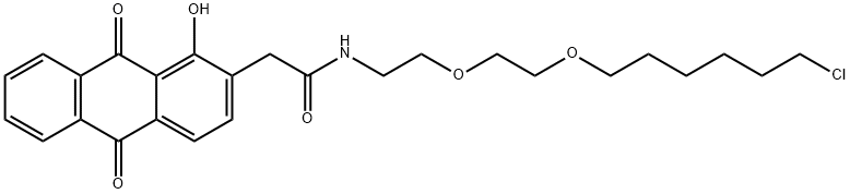 2-Anthraceneacetamide, N-[2-[2-[(6-chlorohexyl)oxy]ethoxy]ethyl]-9,10-dihydro-1-hydroxy-9,10-dioxo-,1456791-10-8,结构式