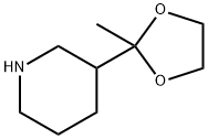 3-(2-甲基-1,3-二氧戊环-2-基)哌啶, 1461706-84-2, 结构式