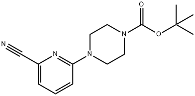1-Piperazinecarboxylic acid, 4-(6-cyano-2-pyridinyl)-, 1,1-dimethylethyl ester Struktur