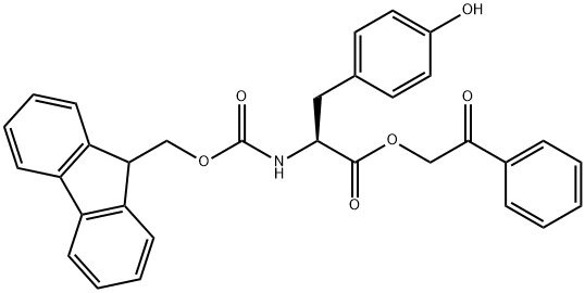 L-Tyrosine, N-[(9H-fluoren-9-ylmethoxy)carbonyl]-, 2-oxo-2-phenylethyl ester,146346-71-6,结构式