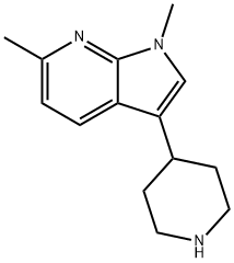 1H-Pyrrolo[2,3-b]pyridine, 1,6-dimethyl-3-(4-piperidinyl)- 结构式