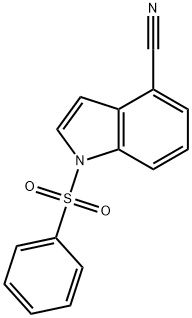 1-(苯基磺酰基)-1H-吲哚-4-甲腈, 146564-13-8, 结构式