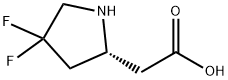 2-Pyrrolidineacetic acid, 4,4-difluoro-, (2R)- 化学構造式