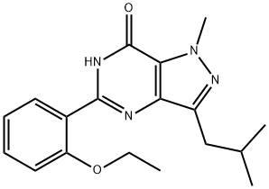 7H-Pyrazolo[4,3-d]pyrimidin-7-one, 5-(2-ethoxyphenyl)-1,6-dihydro-1-methyl-3-(2-methylpropyl)- Struktur