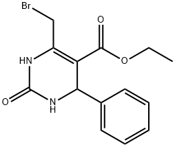 5-Pyrimidinecarboxylic acid, 6-(bromomethyl)-1,2,3,4-tetrahydro-2-oxo-4-phenyl-, ethyl ester Struktur