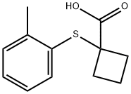 Cyclobutanecarboxylic acid, 1-[(2-methylphenyl)thio]- Structure