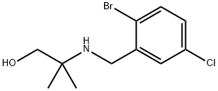 1-Propanol, 2-[[(2-bromo-5-chlorophenyl)methyl]amino]-2-methyl- 化学構造式