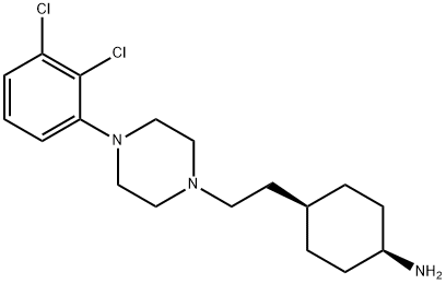 Cyclohexanamine, 4-[2-[4-(2,3-dichlorophenyl)-1-piperazinyl]ethyl]-, cis- 化学構造式