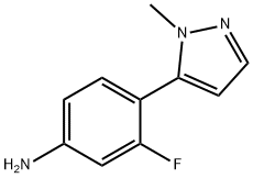 3-fluoro-4-(1-methyl-1H-pyrazol-5-yl)aniline 化学構造式