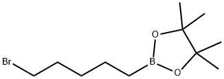 2-(5-溴戊基)-4,4,5,5-四甲基-1,3,2-二氧硼杂环戊烷 结构式