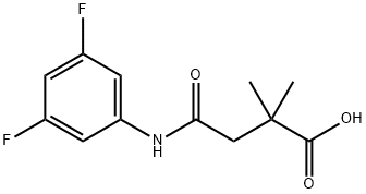 3-[(3,5-difluorophenyl)carbamoyl]-2,2-dimethylpropanoic acid 化学構造式