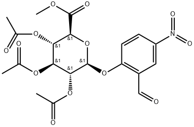 1-O-(2-甲酰基-4-硝基苯基)-2,3,4-三-O-乙酰基-Β-D-吡喃葡萄糖醛酸甲酯, 148579-83-3, 结构式