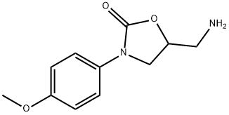 2-Oxazolidinone, 5-(aminomethyl)-3-(4-methoxyphenyl)- Struktur