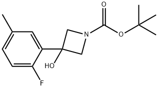 tert-Butyl 3-(2-fluoro-5-methylphenyl)-3-hydroxyazetidine-1-carboxylate Struktur