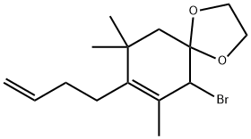 1,4-Dioxaspiro[4.5]dec-7-ene, 6-bromo-8-(3-buten-1-yl)-7,9,9-trimethyl- Structure