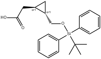 REL-2-((1R,2S)-2-(((叔丁基二苯基甲硅烷基)氧基)甲基)环丙基)乙酸,1498188-14-9,结构式
