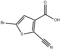 5-Bromo-2-cyanothiophene-3-carboxylic acid 化学構造式