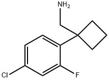 (1-(4-chloro-2-fluorophenyl)cyclobutyl)methanamine hydrochloride 结构式