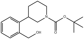 1-Piperidinecarboxylic acid, 3-[2-(hydroxymethyl)phenyl]-, 1,1-dimethylethyl est… 结构式