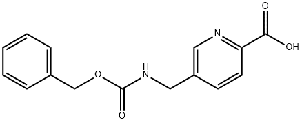 2-Pyridinecarboxylic acid, 5-[[[(phenylmethoxy)carbonyl]amino]methyl]- Struktur