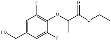 ethyl 2-[2,6-difluoro-4-(hydroxymethyl)phenoxy]propanoate Struktur