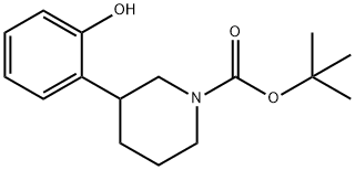 1-Piperidinecarboxylic acid, 3-(2-hydroxyphenyl)-, 1,1-dimethylethyl ester,1503266-34-9,结构式