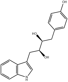 2,3-Butanediol, 1-(4-hydroxyphenyl)-4-(1H-indol-3-yl)-, (2S,3S)-,150408-70-1,结构式
