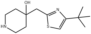 4-[(4-叔丁基-1,3-噻唑-2-基)甲基]哌啶-4-醇,1504550-55-3,结构式