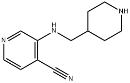 4-Pyridinecarbonitrile, 3-[(4-piperidinylmethyl)amino]- Struktur