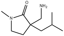 2-Pyrrolidinone, 3-(aminomethyl)-1-methyl-3-(2-methylpropyl)- Struktur